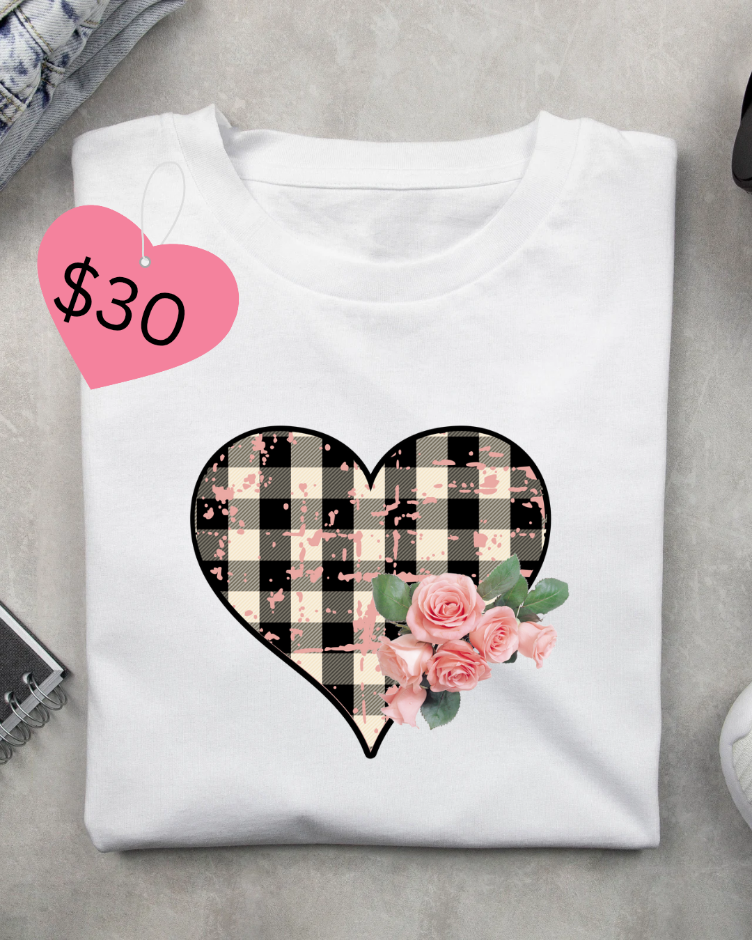 Plus Size Heart and roses
