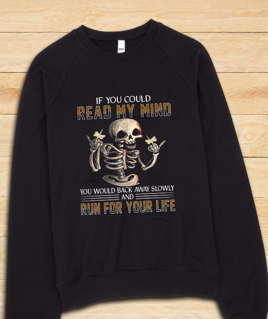 Plus Size "Read My Mind" Skeleton Sweatshirt
