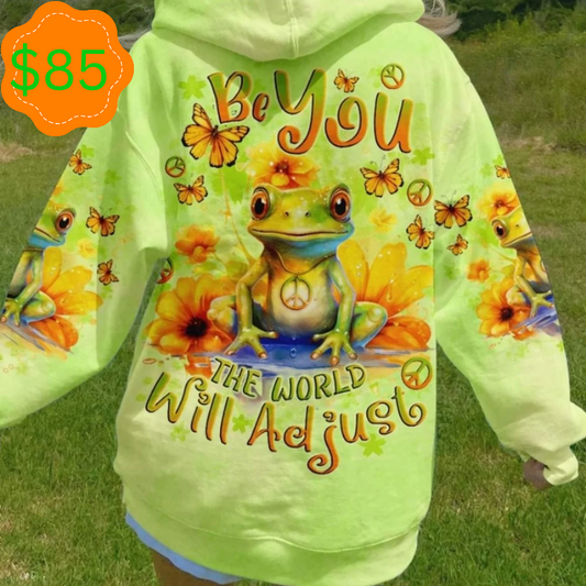 Plus Size Positive Frog Hoodie