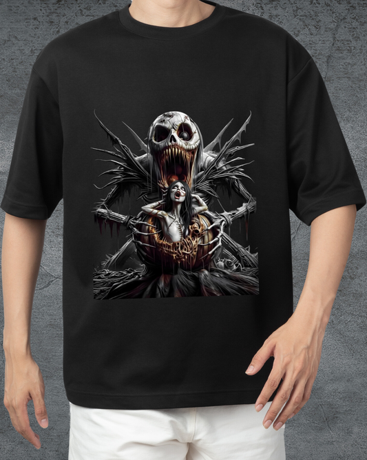 Plus Size Gothic Horror Skull Reaper T-Shirt